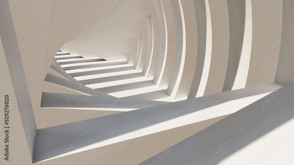 Architecture background geometric arched interior 3d render Architecture background geometric arched interior 3d render