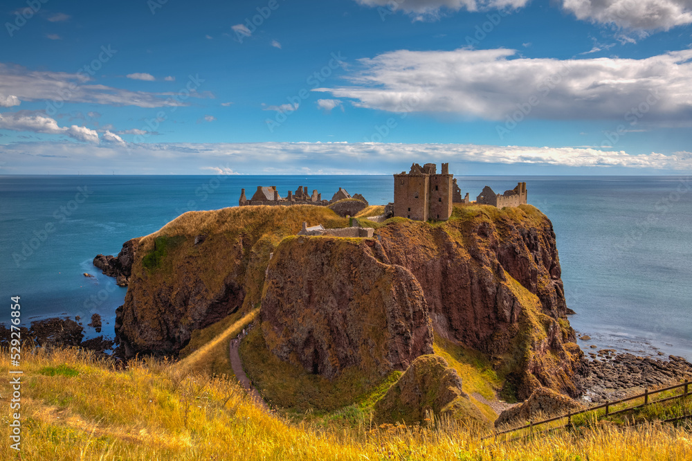 Dunnottar Castle is a ruined medieval fortress, Scotland