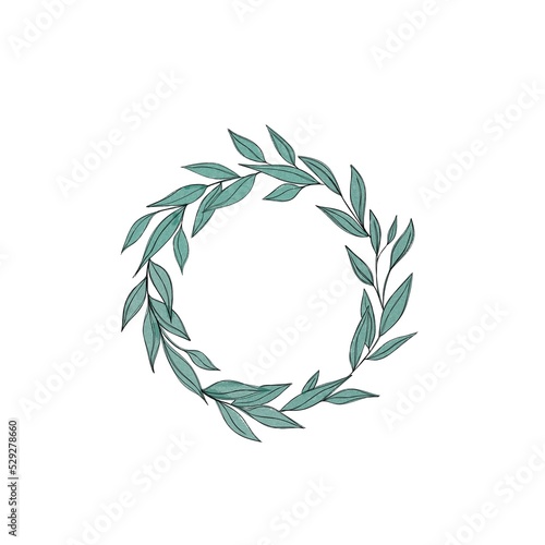 Hand drawn floral frames with flowers, branch and leaves. Elegant logo templa...