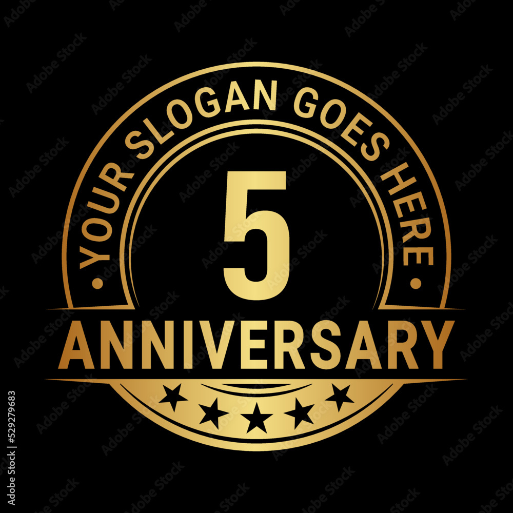 5 years anniversary logo design template. Vector illustration