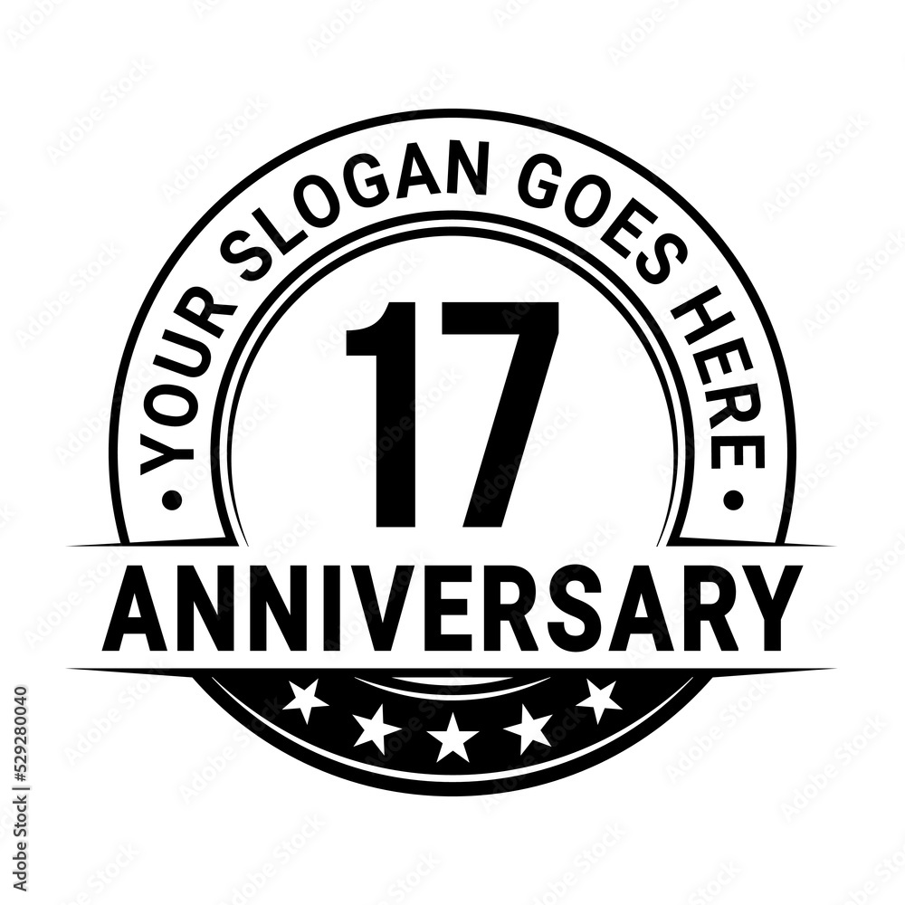 Obraz premium 17 years anniversary logo design template. Vector illustration