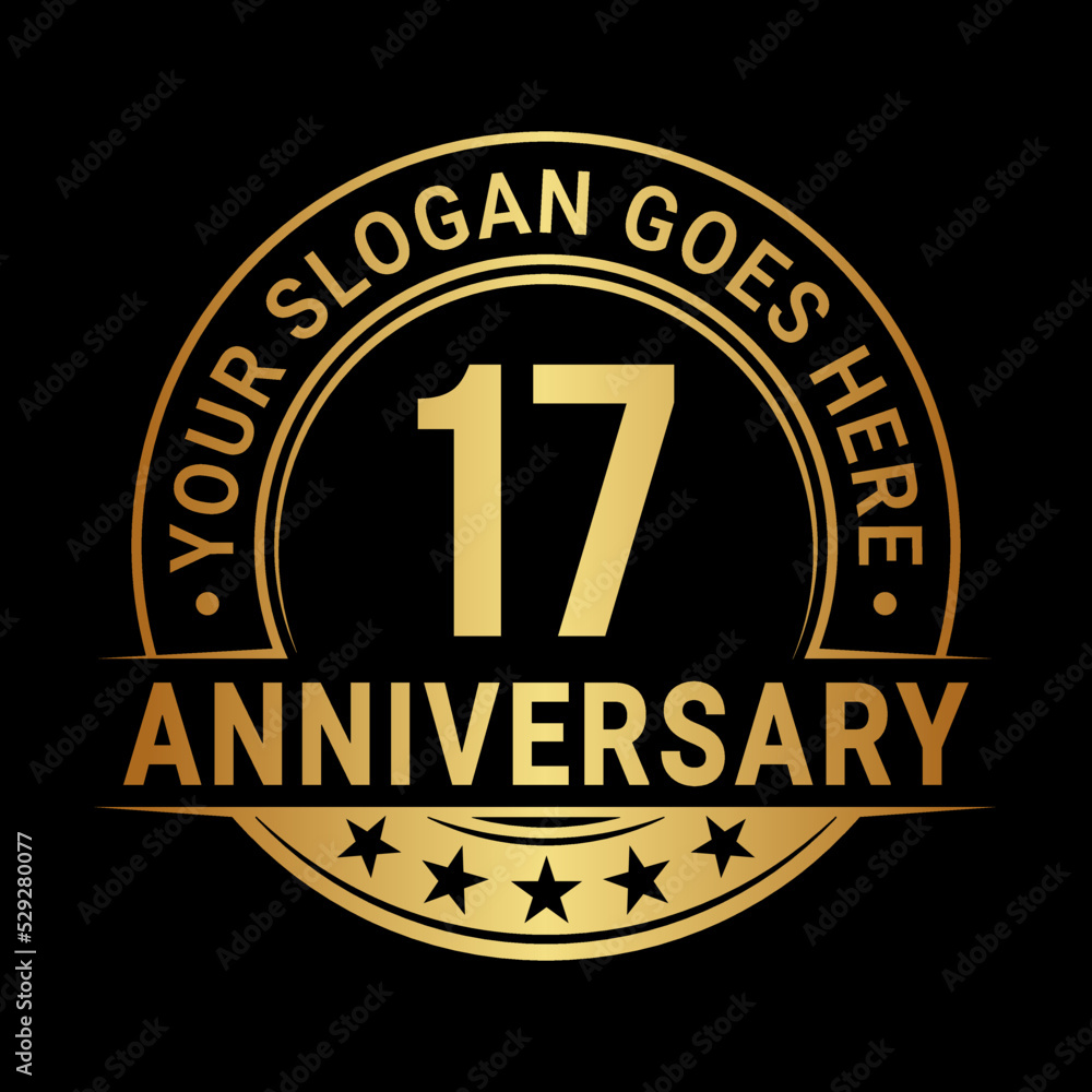 17 years anniversary logo design template. Vector illustration 17 years anniversary logo design template. Vector illustration