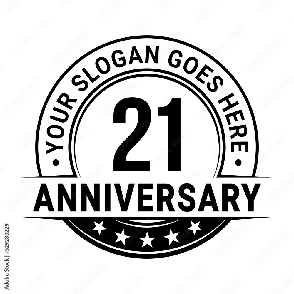 21 years anniversary logo design template. Vector illustration