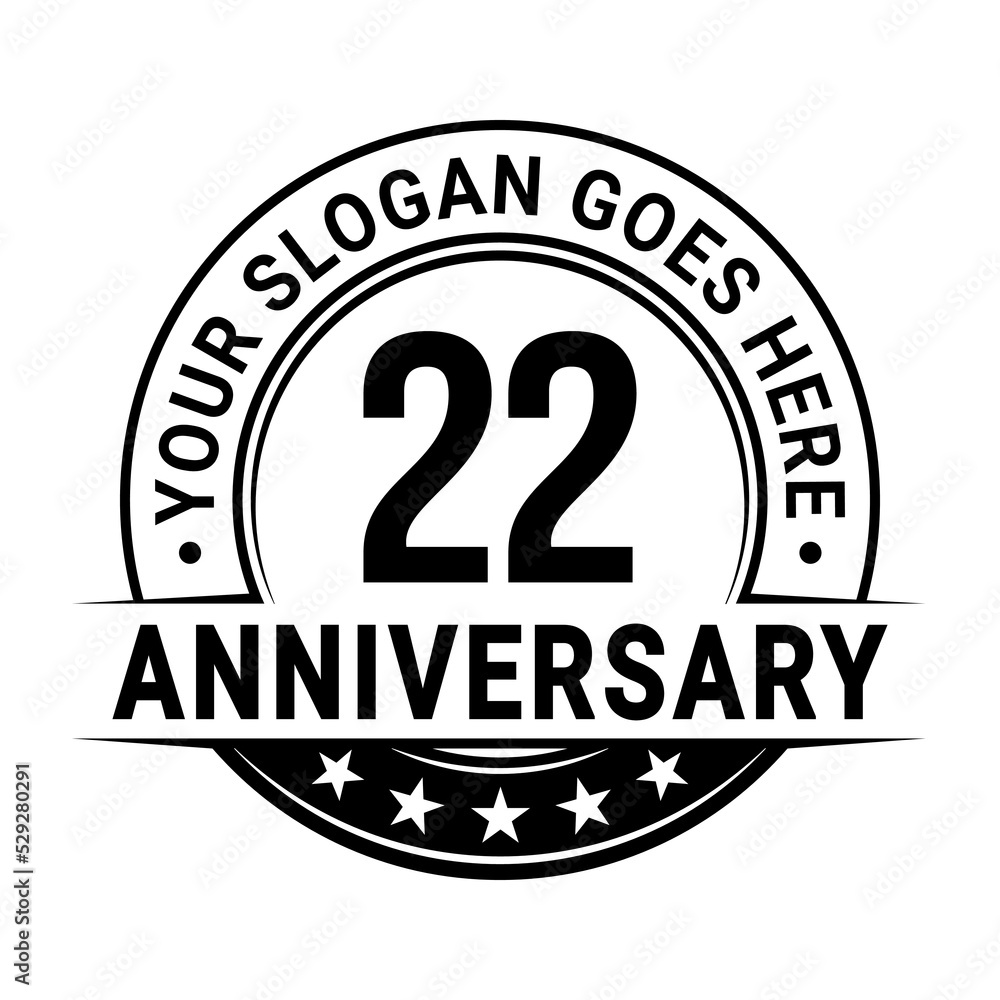 Fototapeta premium 22 years anniversary logo design template. Vector illustration