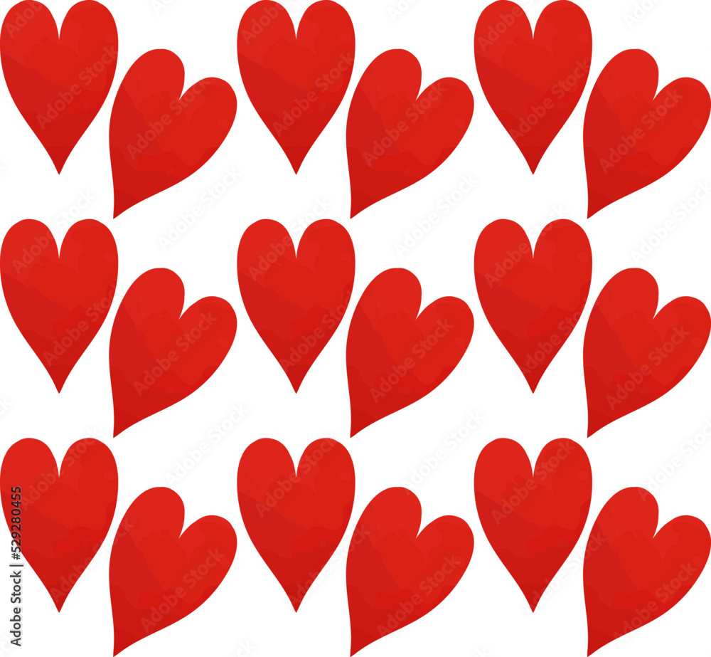 Red hearts on white background. Vector seamless texture. Love pattern for St. Valentine's Day, Mothers Day.
