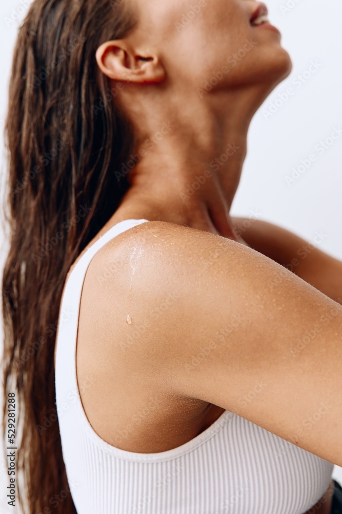 custom made wallpaper toronto digitalA woman with long, wet hair sits with her head tilted back after washing. Taking care of your hair and scalp