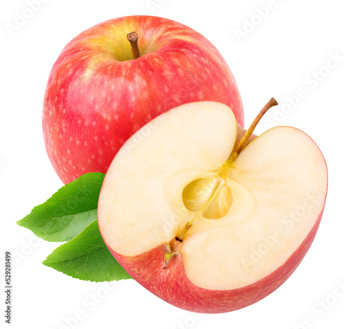 Billede på lærred Isolated cut red apple