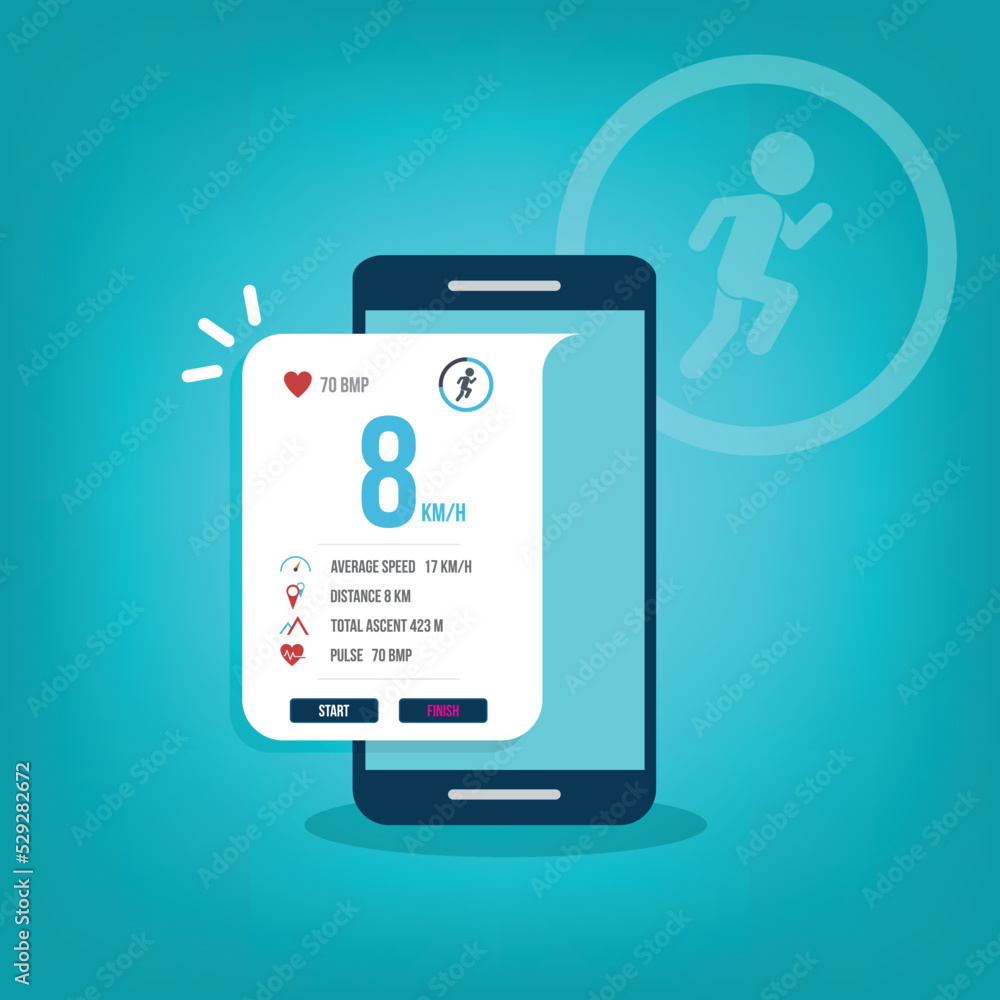 smartphone with running tracking app smartphone with running tracking app