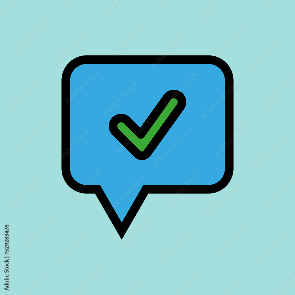 chat bubble with checkmark icon vector chat bubble with checkmark icon vector