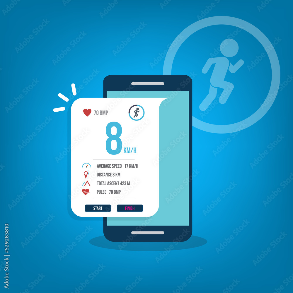 smartphone with running tracking app smartphone with running tracking app