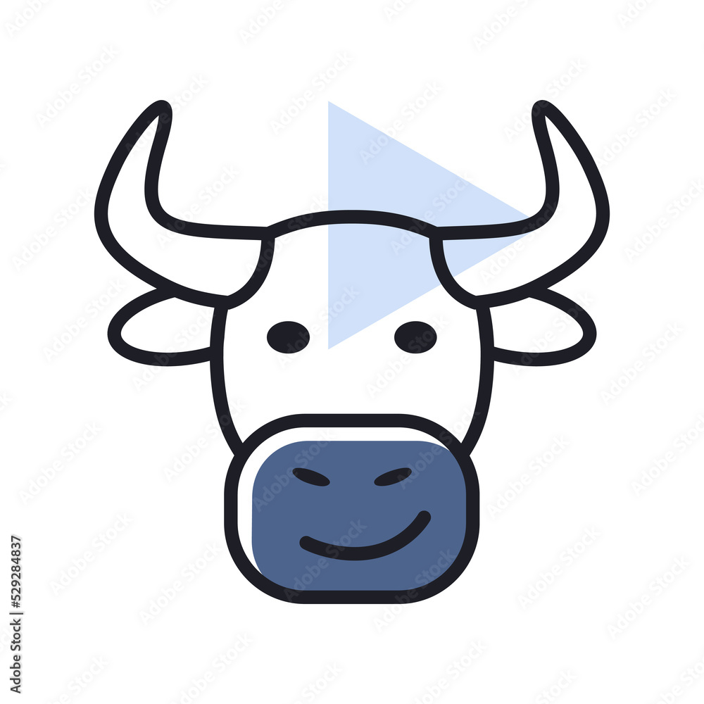 Bull icon. Farm animal vector illustration