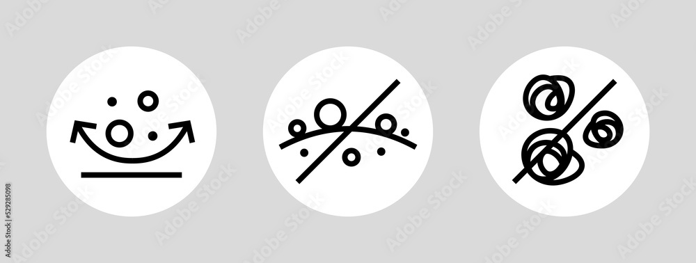 The fabric icon does not roll (pellets). Pictogram for web or marketplace, clothing category. Isolated raster illustration on a white background. The fabric icon does not roll (pellets). Pictogram for web or marketplace, clothing category. Isolated raster illustration on a white background.