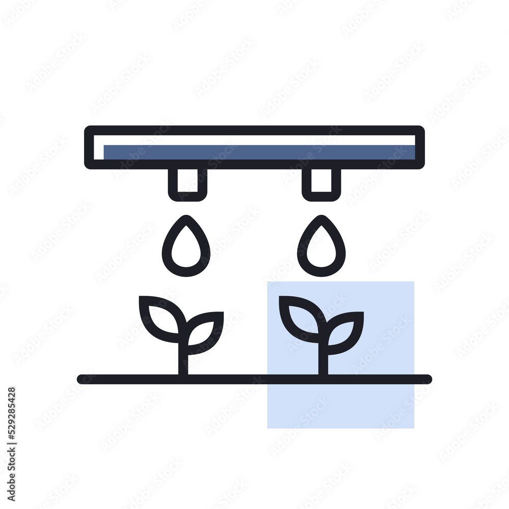 Drip irrigation system vector isolated icon Drip irrigation system vector isolated icon