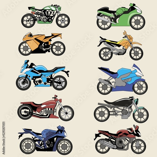 set of motorcycle