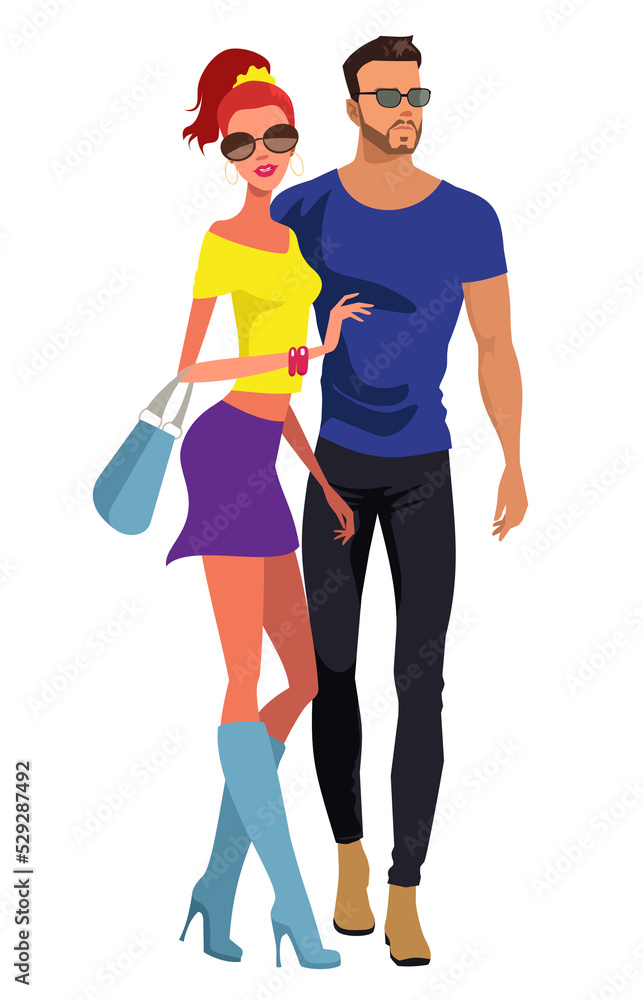 A couple models standing pose. A couple models standing pose.