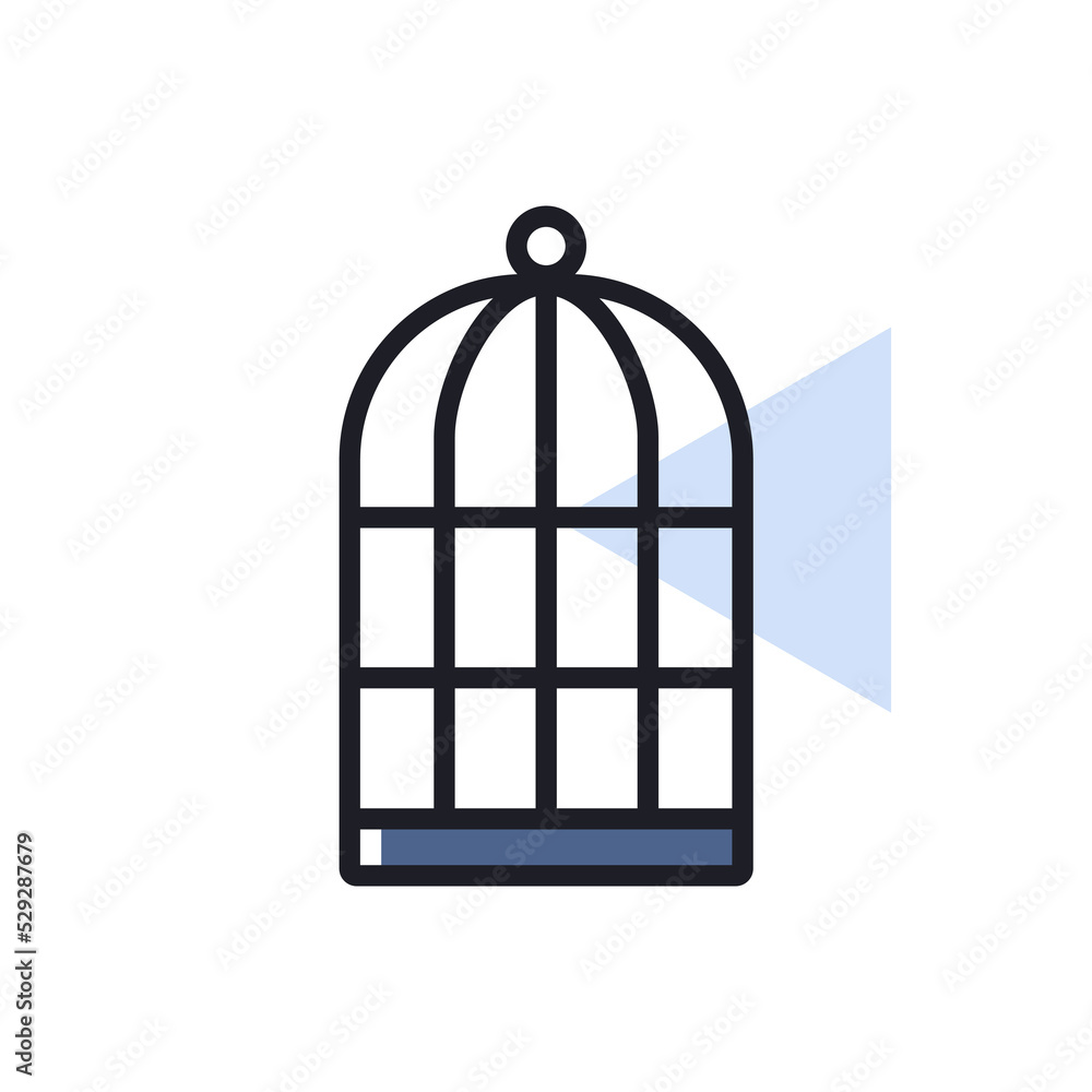 Empty bird cage vector icon. Pet animal sign Empty bird cage vector icon. Pet animal sign