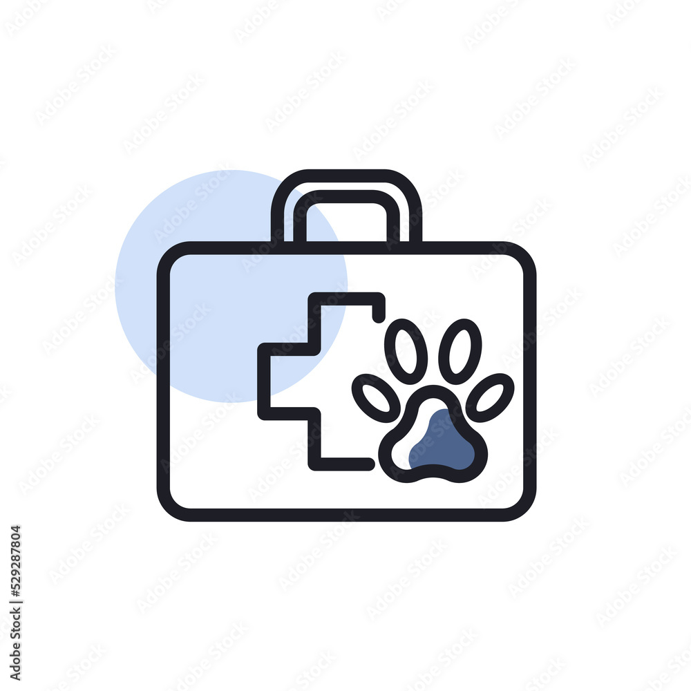 Pet first aid kit vector isolated icon. Clinic box sign Pet first aid kit vector isolated icon. Clinic box sign