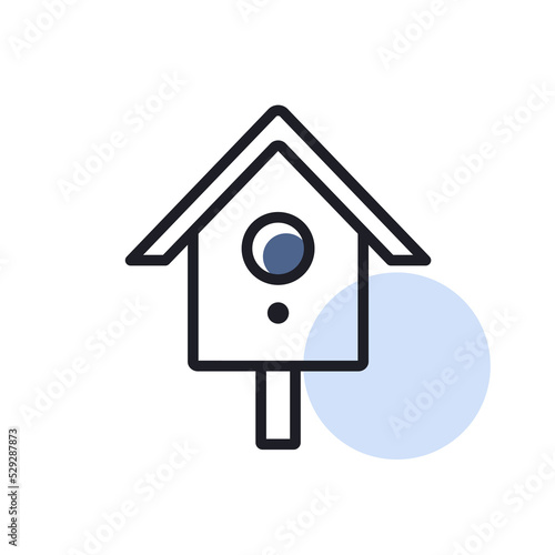 Nesting box or birds house vector isolated icon