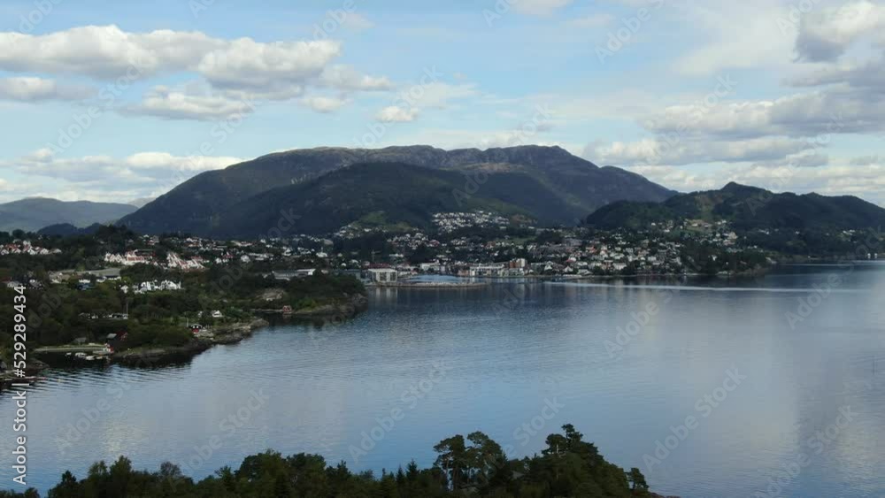 View of Os, from Ferstad, Bjørnafjorden, Norway View of Os, from Ferstad, Bjørnafjorden, Norway