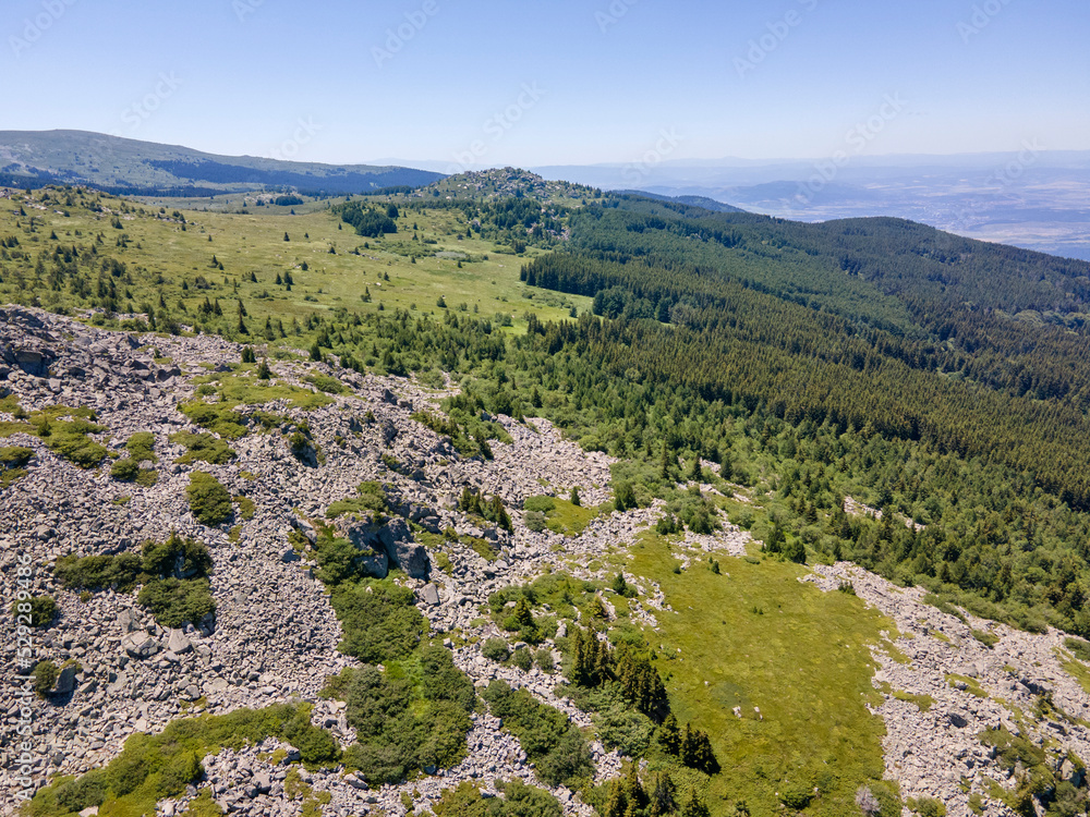 Aerial view of Vitosha Mountain near Kamen Del Peak, Bulgaria