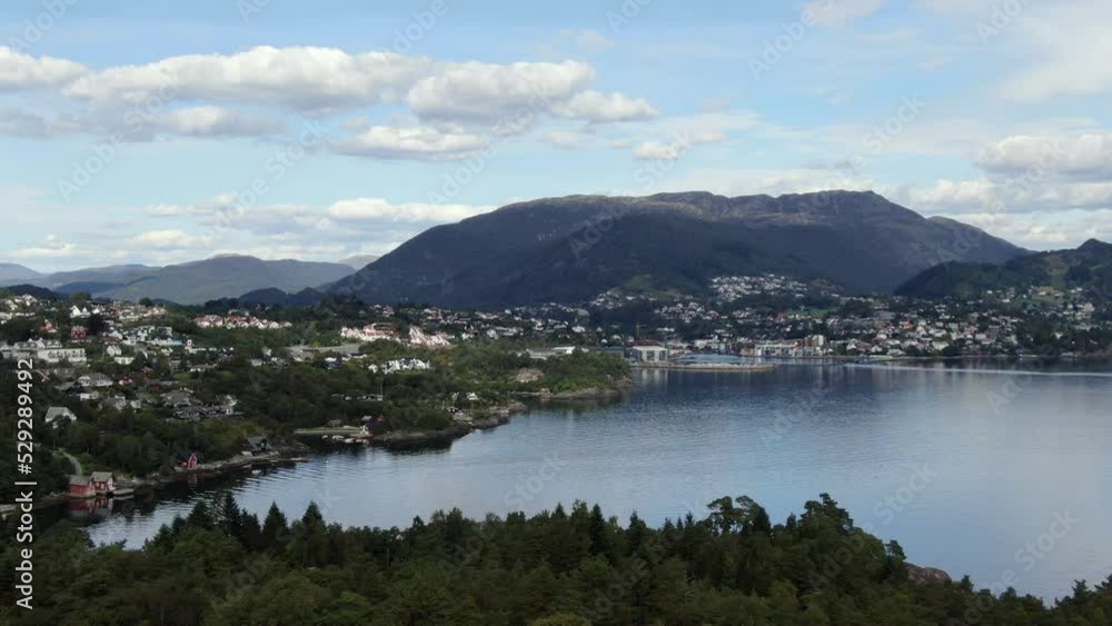 View of Os, from Ferstad, Bjørnafjorden, Norway View of Os, from Ferstad, Bjørnafjorden, Norway