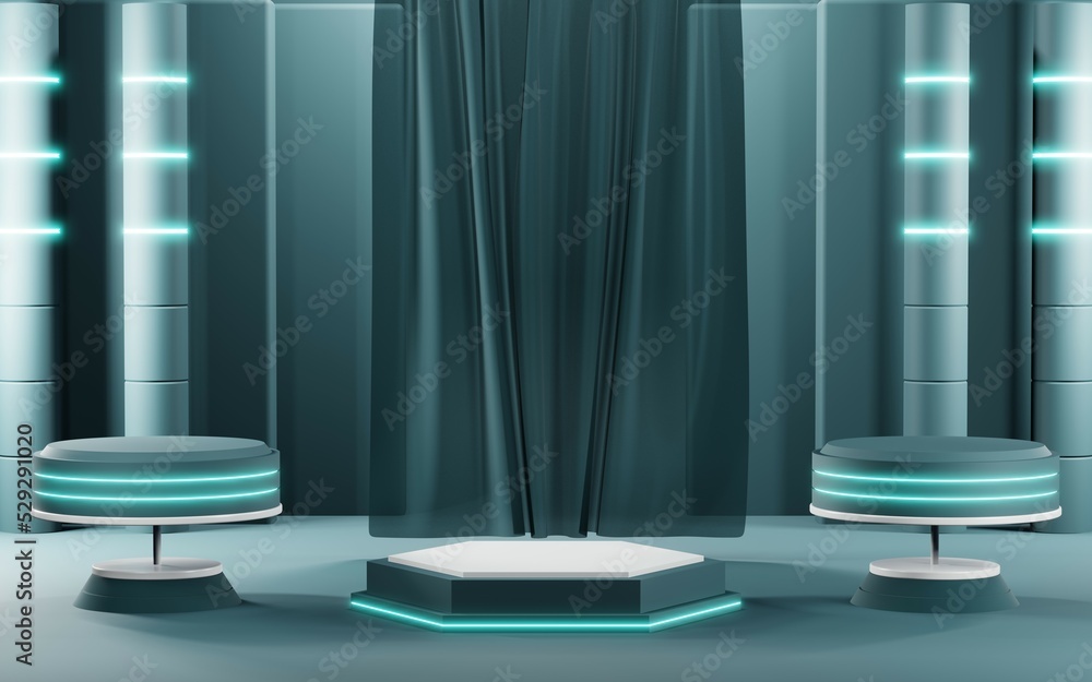 3D rendering of blank product background for cream cosmetics Modern blue pastel podium background 3D rendering of blank product background for cream cosmetics Modern blue pastel podium background