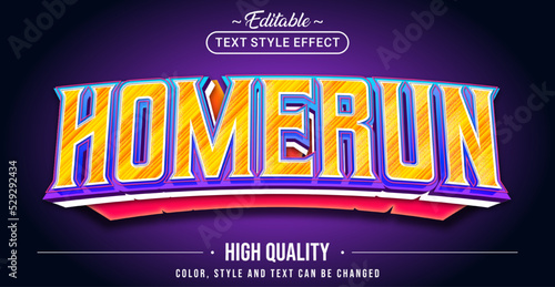 Editable text style effect - Homerun text style theme.