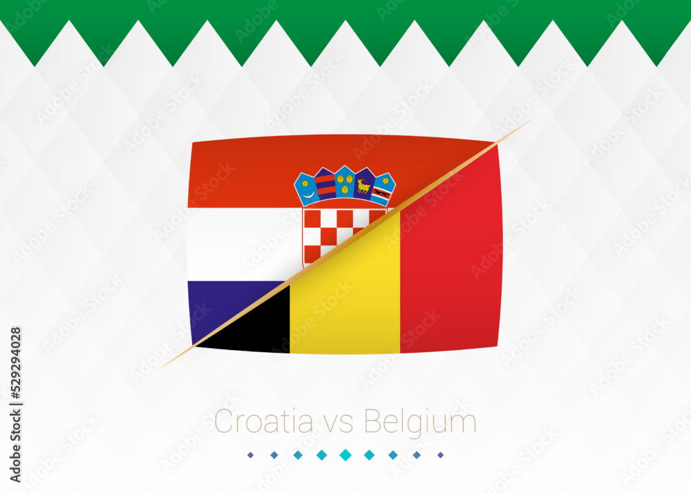 National football team Croatia vs Belgium. Soccer 2022 match versus icon. National football team Croatia vs Belgium. Soccer 2022 match versus icon.