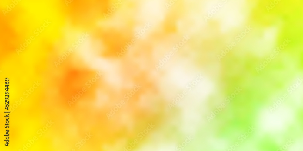 Light Green, Yellow vector texture with cloudy sky. Light Green, Yellow vector texture with cloudy sky.
