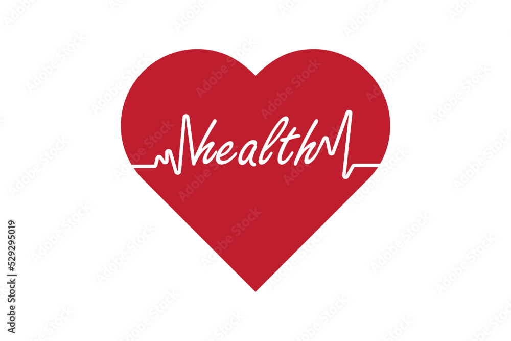 Heart figure with the word health on it