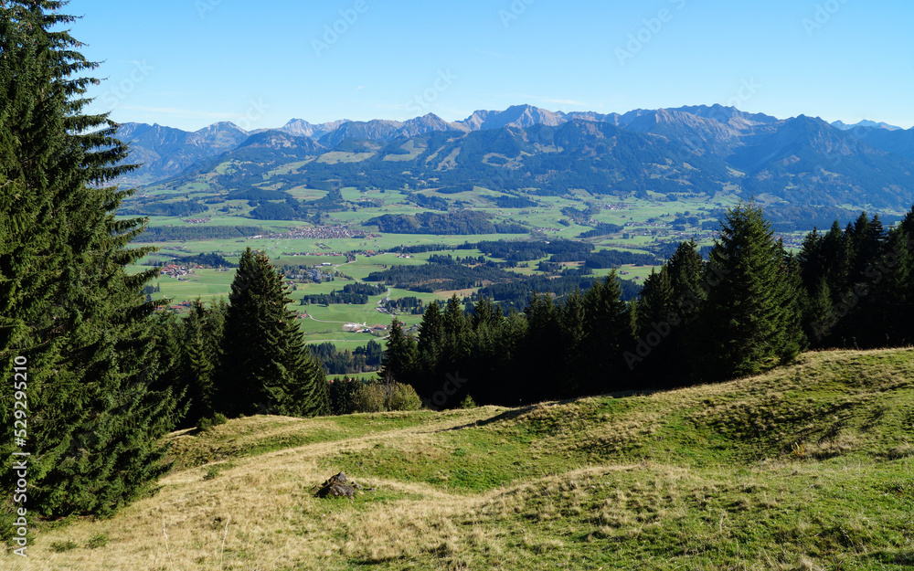 the scenic Bavarian Alps surrounding the town of Sonthofen in the southernmost of Germany, the Oberallgaeu region