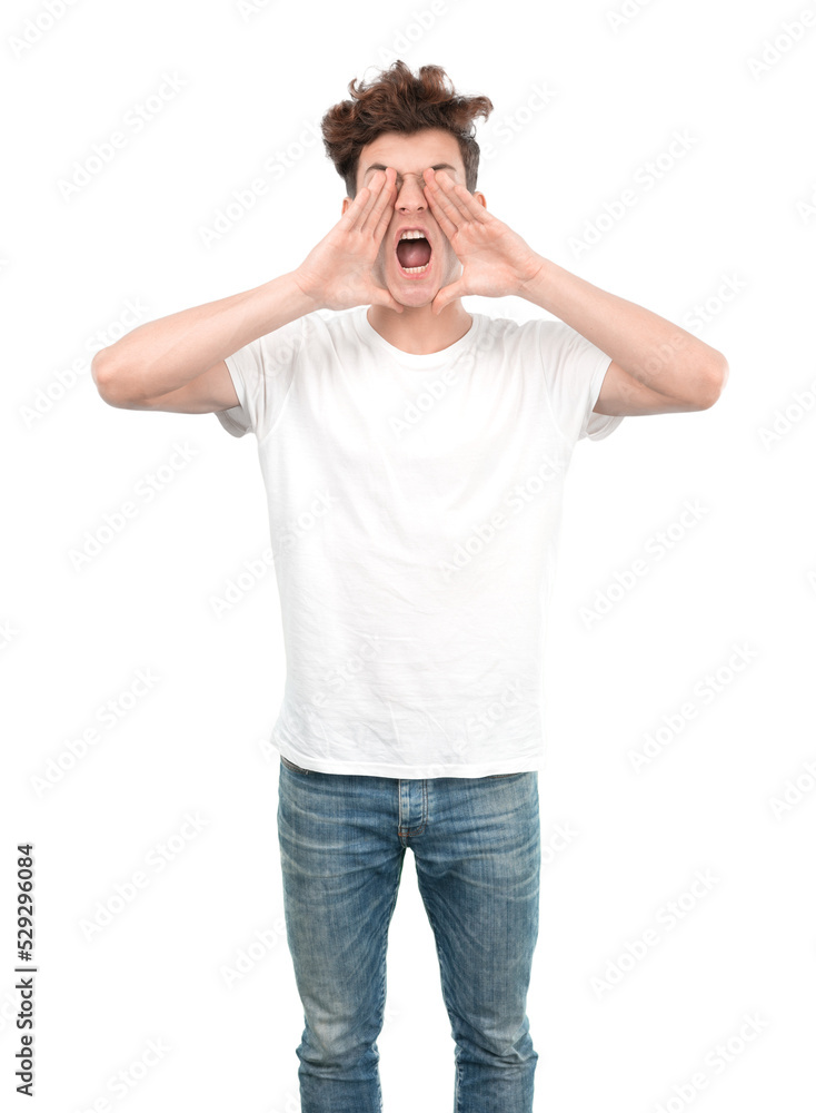 Angry young guy shouting Angry young guy shouting