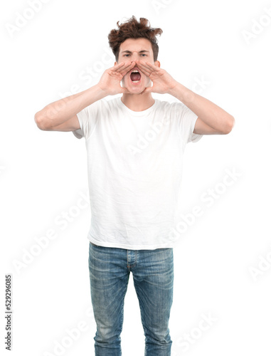Angry young guy shouting