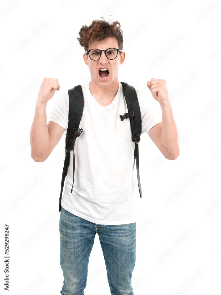 Fototapeta premium Angry young student shouting