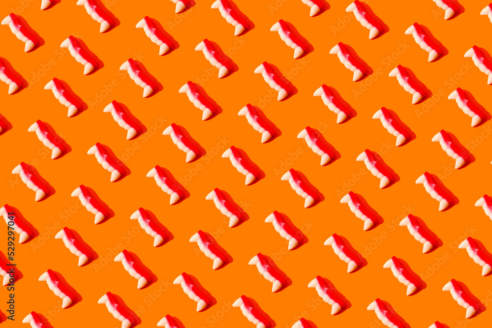 jelly teeth pattern halloween threat pink background jelly teeth pattern halloween threat pink background