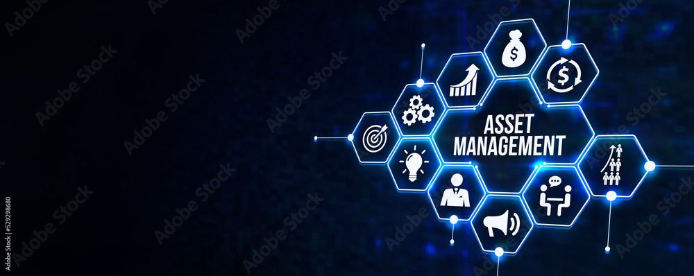 Internet, business, Technology and network concept. Asset management. 3d illustration. Internet, business, Technology and network concept. Asset management. 3d illustration.