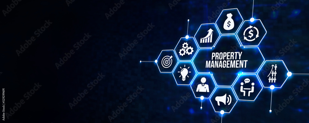 Internet, business, Technology and network concept. PROPERTY MANAGEMENT inscription, new business concept. 3d illustration. Internet, business, Technology and network concept. PROPERTY MANAGEMENT inscription, new business concept. 3d illustration.