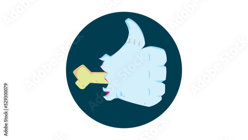 Like zombie, hand emoji halloween