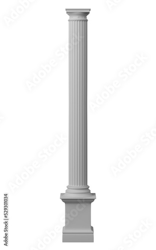Canvas Print Doric Column 3d render, perfectly realistic and very high resolution