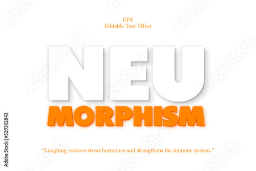 Text effect, minimal style editable neumorphism text, white background