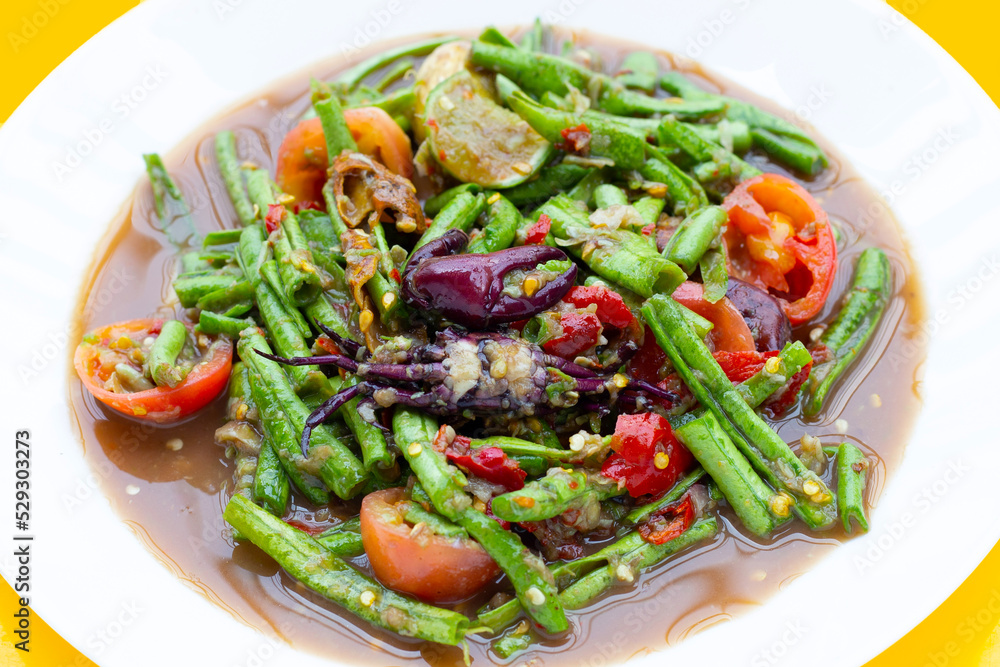 Spicy long bean salad. Thai food Spicy long bean salad. Thai food