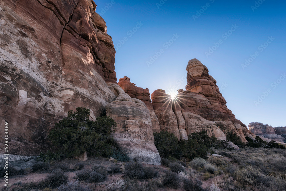 View of rock formations against clear blue sky View of rock formations against clear blue sky