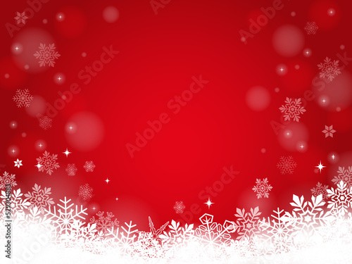 雪の結晶背景イメージ_レッド_ベクターイラスト