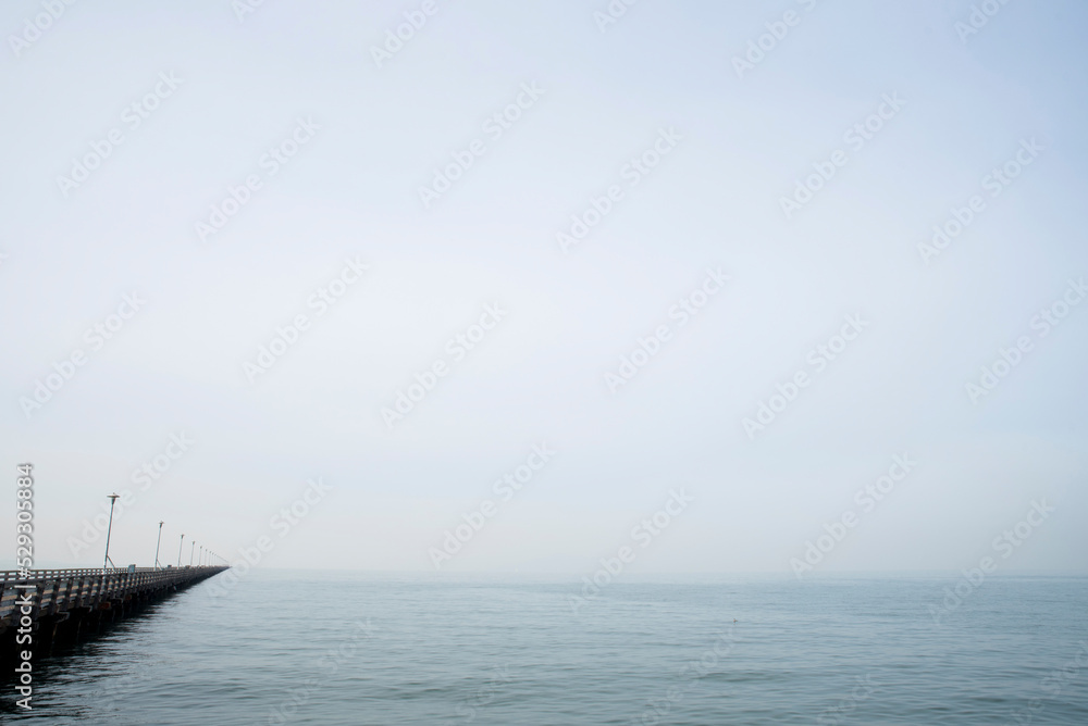 Scenic view of pier over sea against sky Scenic view of pier over sea against sky