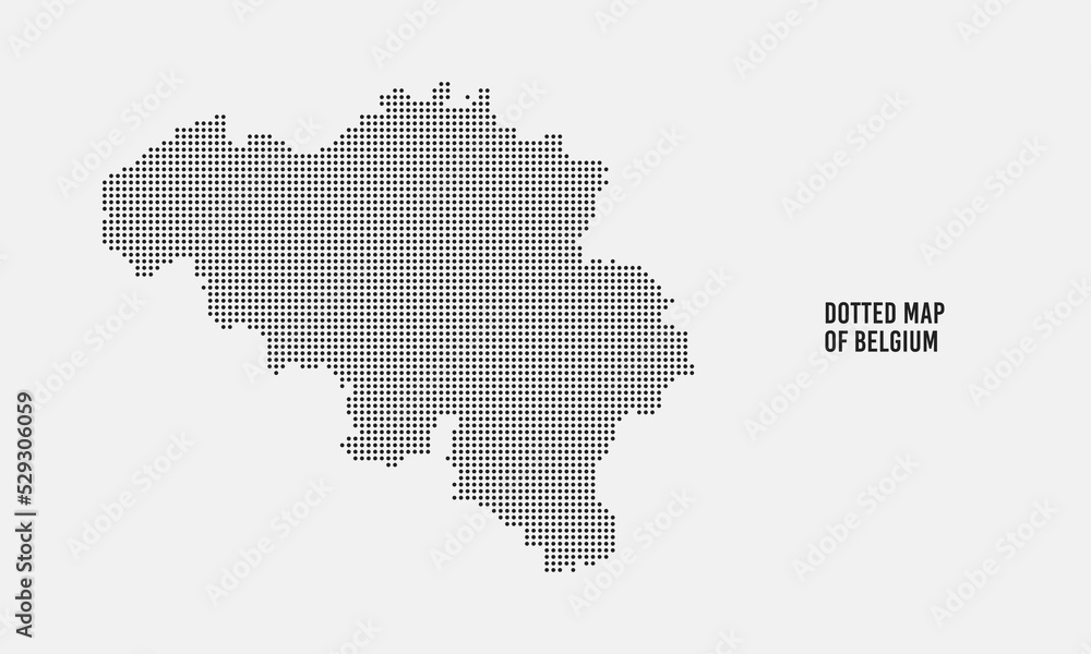 Dotted Map of Belgium Vector Illustration with Light Background