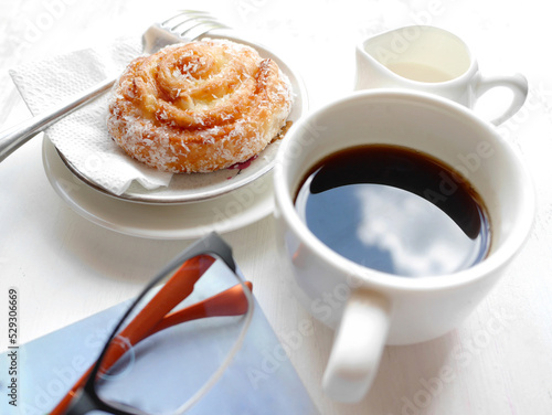 Close-up of breakfast served on table