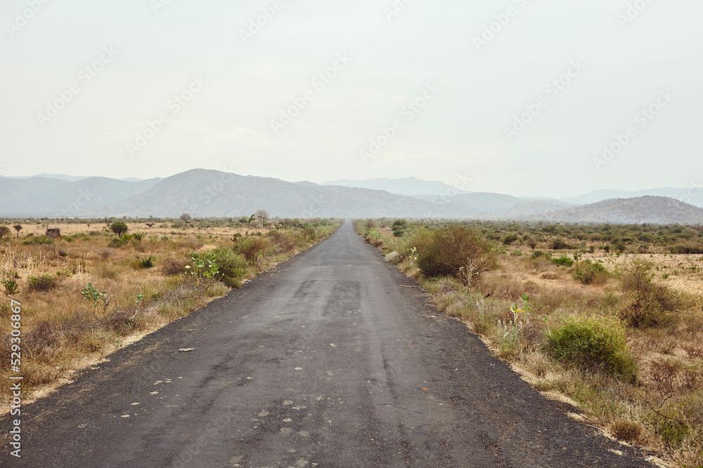 Empty road amidst grassy field against sky Empty road amidst grassy field against sky