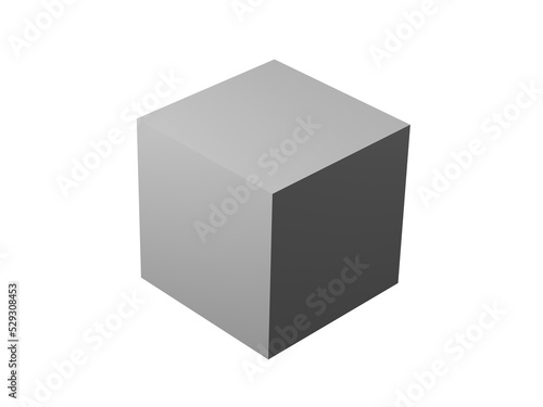3d render of a cube. Perferct form with transparent background. Minimalist monochrome design