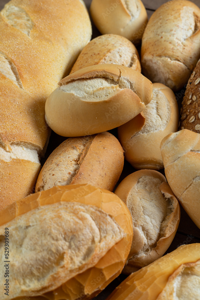 Set of Bread Types French and artisanal filling the screen background
