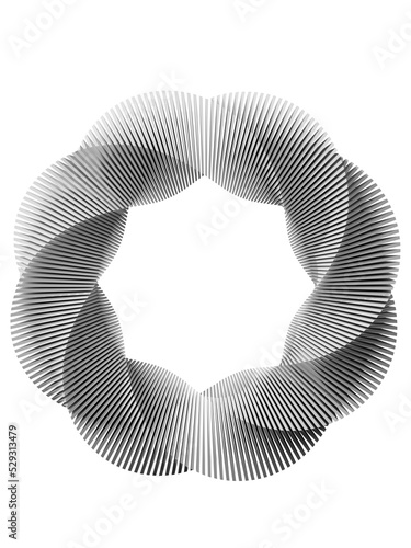 3d render of a abstract circle array. Perferct form with transparent background. Minimalist monochrome design